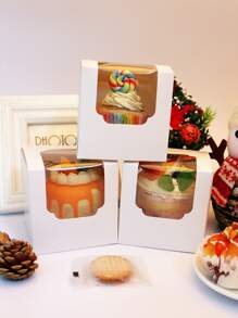 10pcs Plain Cake Box - White - View 1