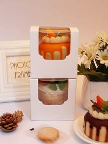 10pcs Plain Cake Box - White - View 2