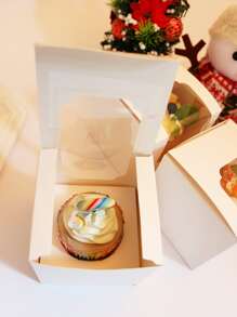 10pcs Plain Cake Box - White - View 3