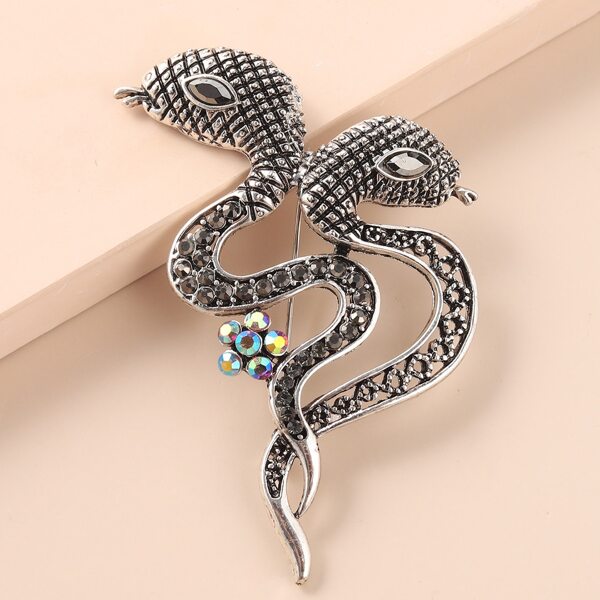 

Snake Decor Brooch, Antique silver