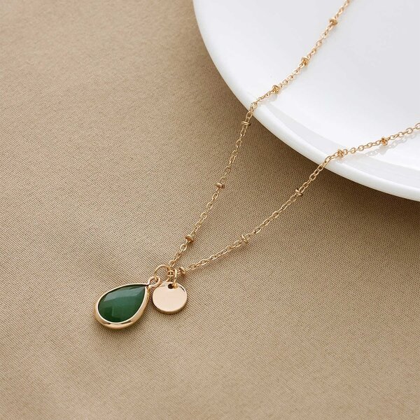 

Water-drop Charm Necklace, Multicolor