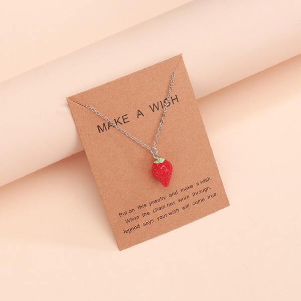 

Strawberry Charm Necklace, Multicolor