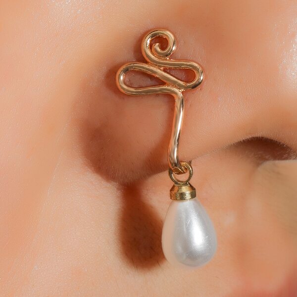 

Faux Pearl Decor Nose Cuff, Gold