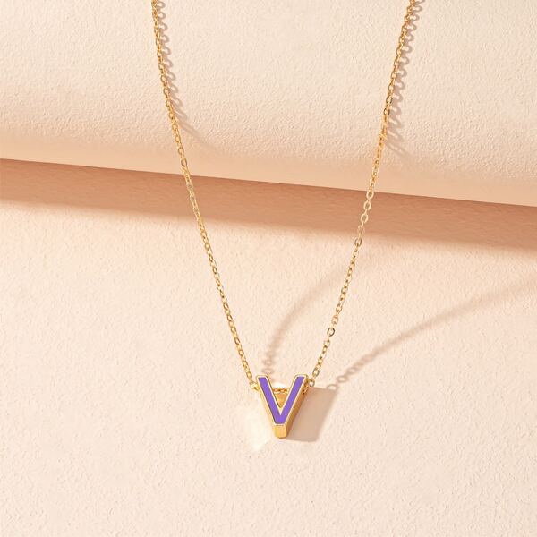 

Letter Charm Necklace, Multicolor