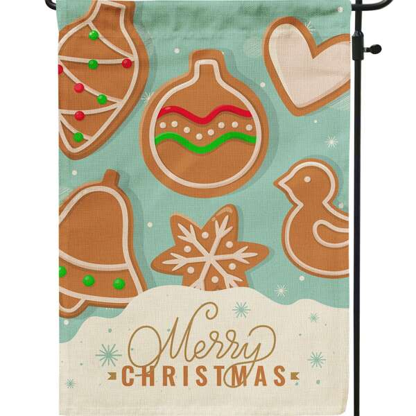 

Christmas Gingerbread Print Garden Flag, Multicolor