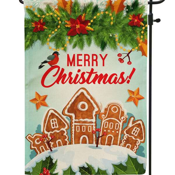 

Christmas Gingerbread Print Garden Flag, Multicolor
