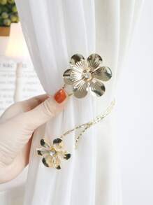 1pc Flower Curtain Tieback - Gold - View 2