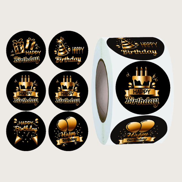 

1roll Cake Print Gift Sticker, Multicolor