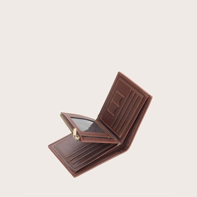 Men Letter Embossed Small Wallet