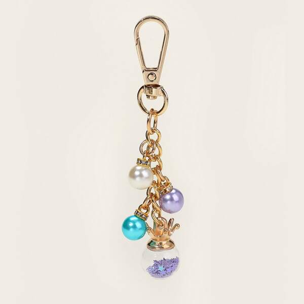 

Colorblock Faux Pearl Decor Bag Charm, Multicolor