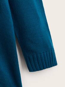 大碼水果樣式落肩袖套頭毛衣