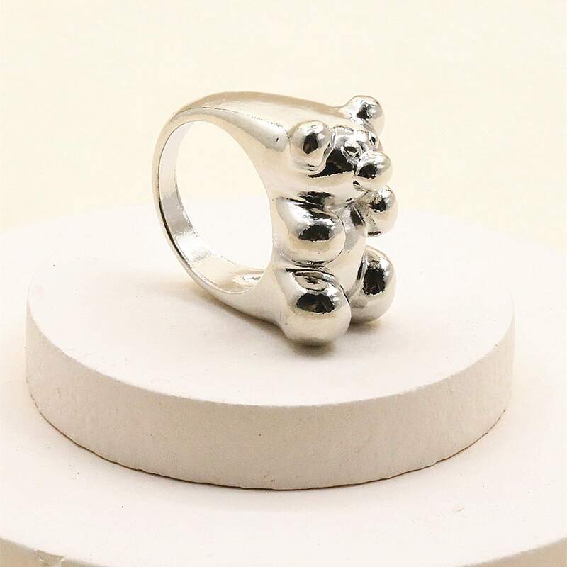 

Bear Decor Ring, Silver