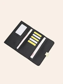 Stone Embossed Fold Over Purse - Dusty Blue - View 3