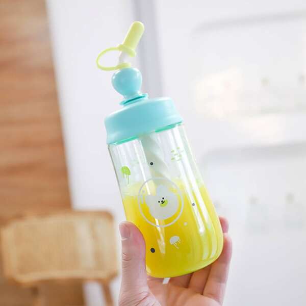 

Cartoon Bear Print Water Bottle, Multicolor