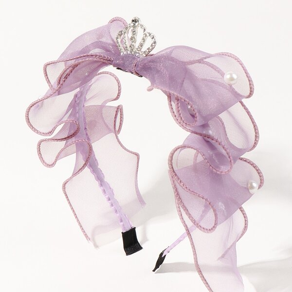 

Toddler Girls Rhinestone Crown Decor Headband, Purple