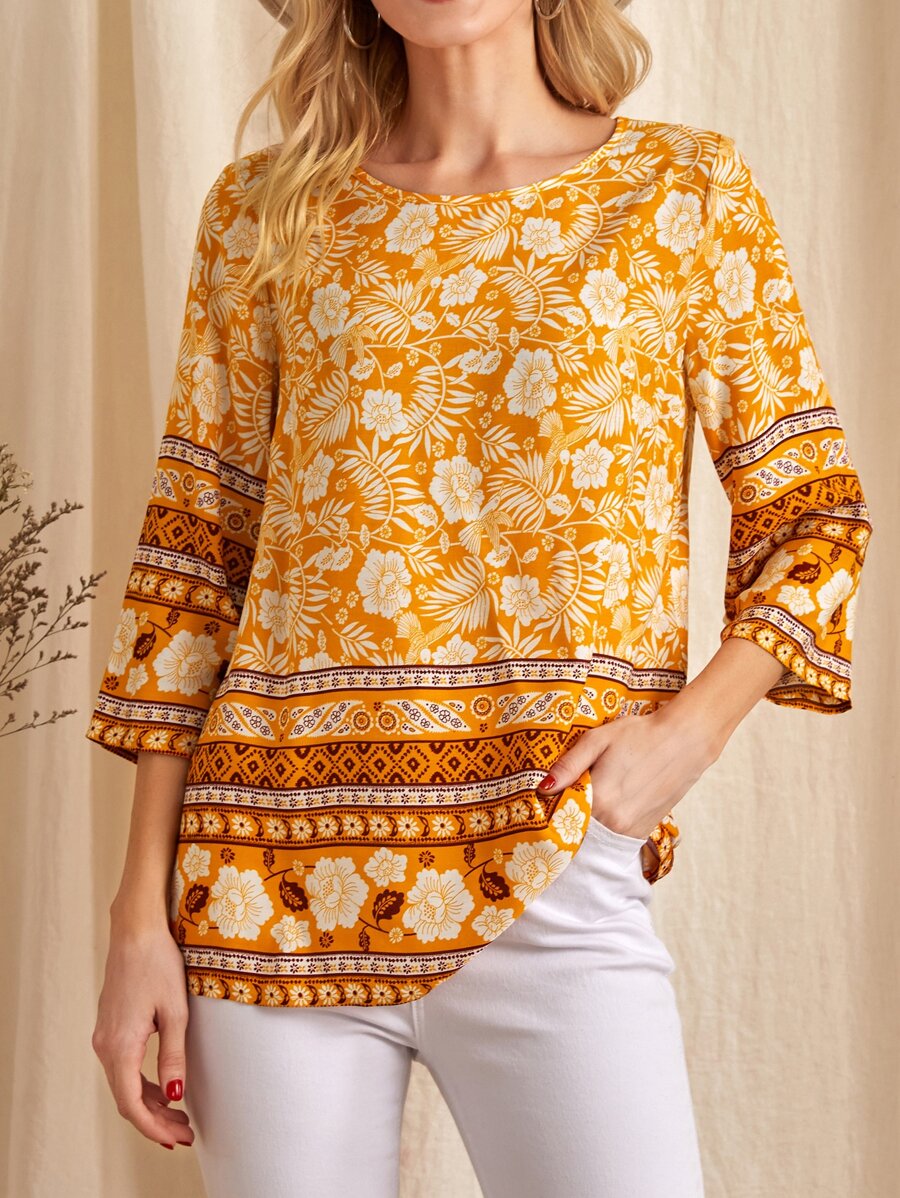 EMERY ROSE 滿版印花上衣 - 彩色 - 查看 1