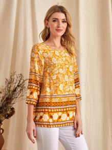 EMERY ROSE 滿版印花上衣 - 彩色 - 查看 3