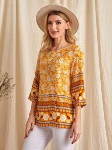 EMERY ROSE 滿版印花上衣 - 彩色 - 查看 4