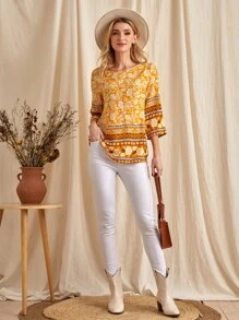 EMERY ROSE 滿版印花上衣 - 彩色 - 查看 5