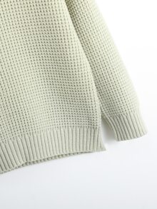 SHEIN Young Girl Drop Shoulder Sweater - Green - View 5