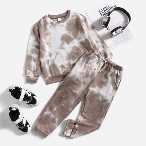 

Toddler Boys Tie Dye Pullover & Drawstring Waist Sweatpants, Multicolor