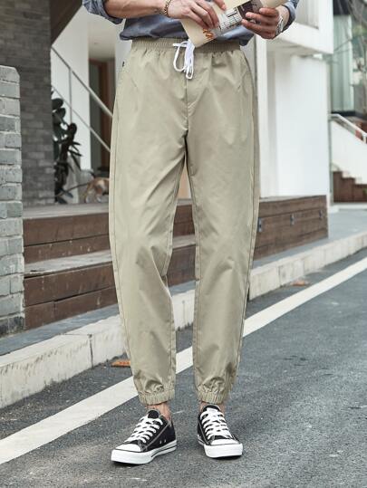 Manfinity Men Slant Pockets Drawstring Waist Joggers