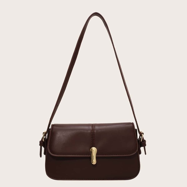 

Квадратная сумка минималистичный, Кофейный коричневый