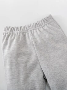 男嬰字母圖案半拉鏈拼接面衛衣和衛褲 - 彩色 - 查看 7