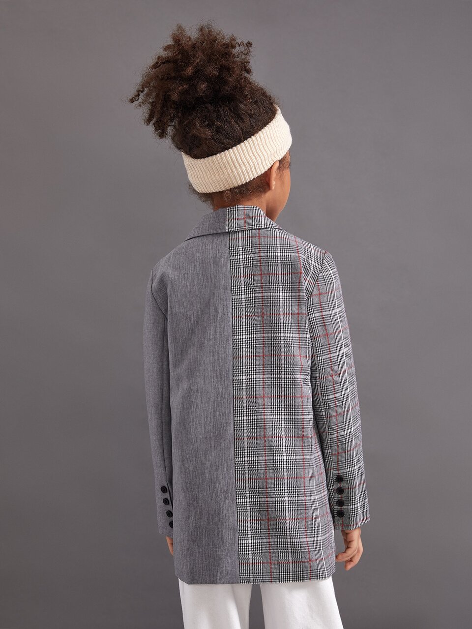 Girls Plaid Double Breasted Coat
