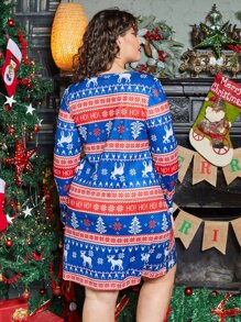 SHEIN Vestido con estampado de Navidad - Multicolor - Ver 2