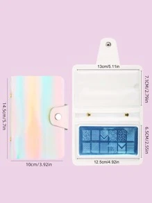 美甲印花板袋激光魔法银色用于美甲印花板包装、美甲用品、美甲工具、美甲工具、返校、指甲、按压指甲的美甲工具