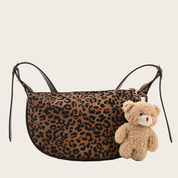 

Leopard Saddle Bag With Bag Charm, Multicolor