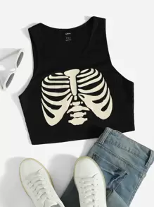 Muchica Áo hai dây Đồ họa Giải trí - màu đen - Xem 1