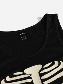 Muchica Áo hai dây Đồ họa Giải trí - màu đen - Xem 5