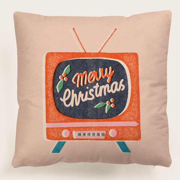 

Christmas Print Cushion Cover Without Filler, Multicolor