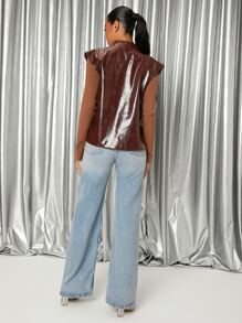 SHEIN BAE Áo khoác nữ - Màu nâu Sô-cô-la - Xem 3