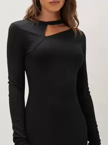 SHEIN Cut-Out Bodycon Dress - Black - View 6