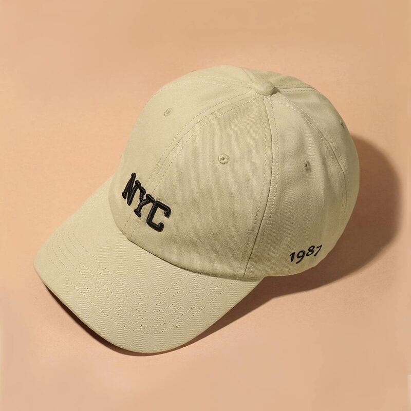 

Guys Letter Graphic Embroidery Baseball Cap, Beige