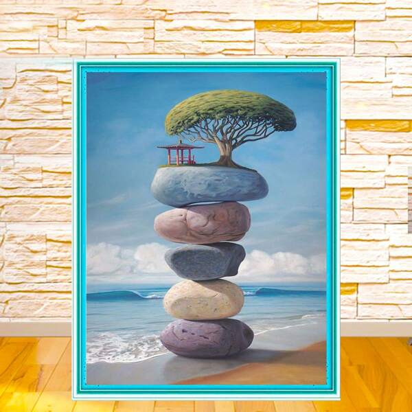 

Stone Print DIY Diamond Unframed Painting, Multicolor