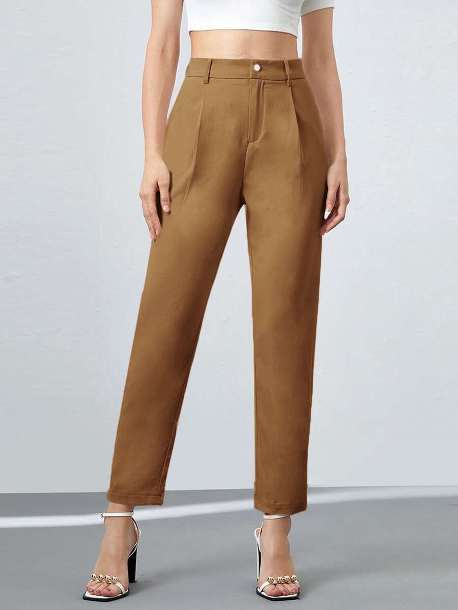 BizChic Women Suit Pants màu trơn - Màu Khaki - Xem 1