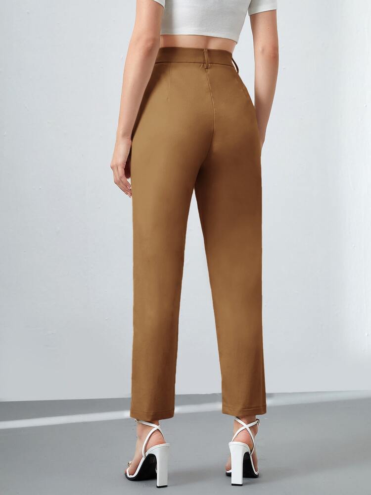 BizChic Women Suit Pants màu trơn - Màu Khaki - Xem 2