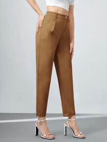 BizChic Women Suit Pants màu trơn - Màu Khaki - Xem 4