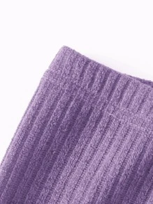 Camiseta tejida de canalé con pantalones - Púrpura malva - Ver 4