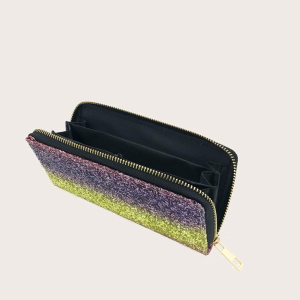 

Colorblock Zip Around Long Wallet, Multicolor