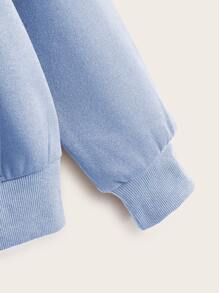 INAWLY Solid Zip Up Drawstring Thermal Lined Hoodie,Long Sleeve Tops Graduation,Back To School Outfits,Graduation,Teacher Outfits For Women,Back To School Pullover Fall Outfit - Baby Blue - View 3