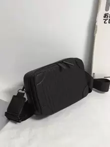 Học sinh trung học Đại học Sinh viên năm nhất túi đeo chéo đa chức năng túi đeo vai túi thông thường Mini Men Striped Pattern Túi vuông, Túi xách Túi đi học cho Du lịch, Đại học, Ngoài trời, Thể thao, Đi lại - màu đen - Xem 2