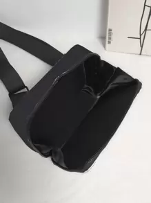 Học sinh trung học Đại học Sinh viên năm nhất túi đeo chéo đa chức năng túi đeo vai túi thông thường Mini Men Striped Pattern Túi vuông, Túi xách Túi đi học cho Du lịch, Đại học, Ngoài trời, Thể thao, Đi lại - màu đen - Xem 4