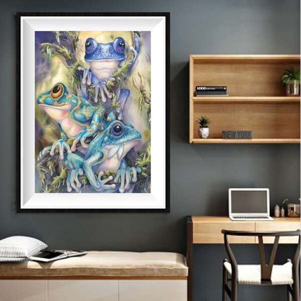 

Frog Print DIY Diamond Unframed Painting, Multicolor