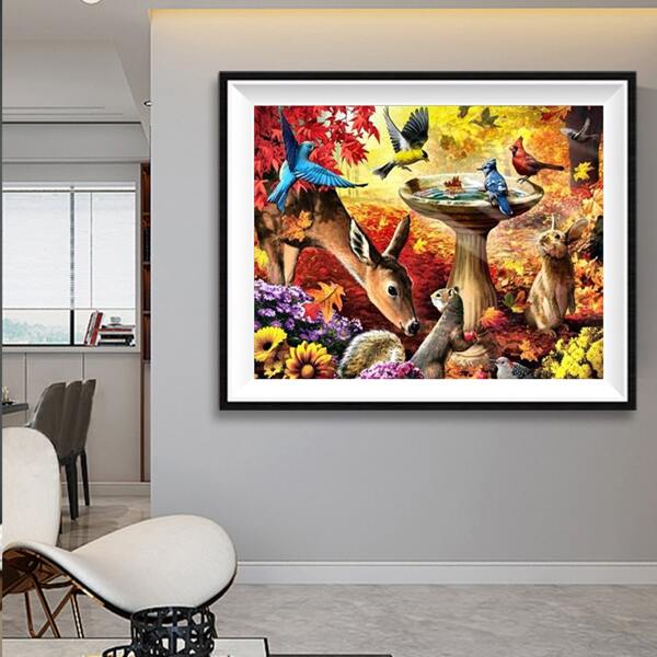 

Animal Print DIY Diamond Unframed Painting, Multicolor
