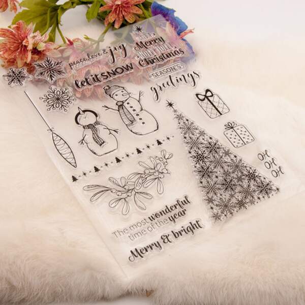 

1pc Christmas Pattern Stamp, Multicolor